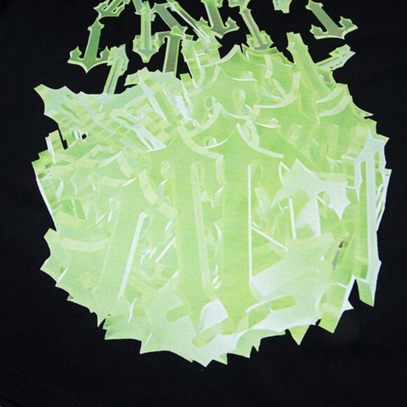 Trapstar Black T Shirt With Large Green T Letter Pattern - Picture 4 of 5